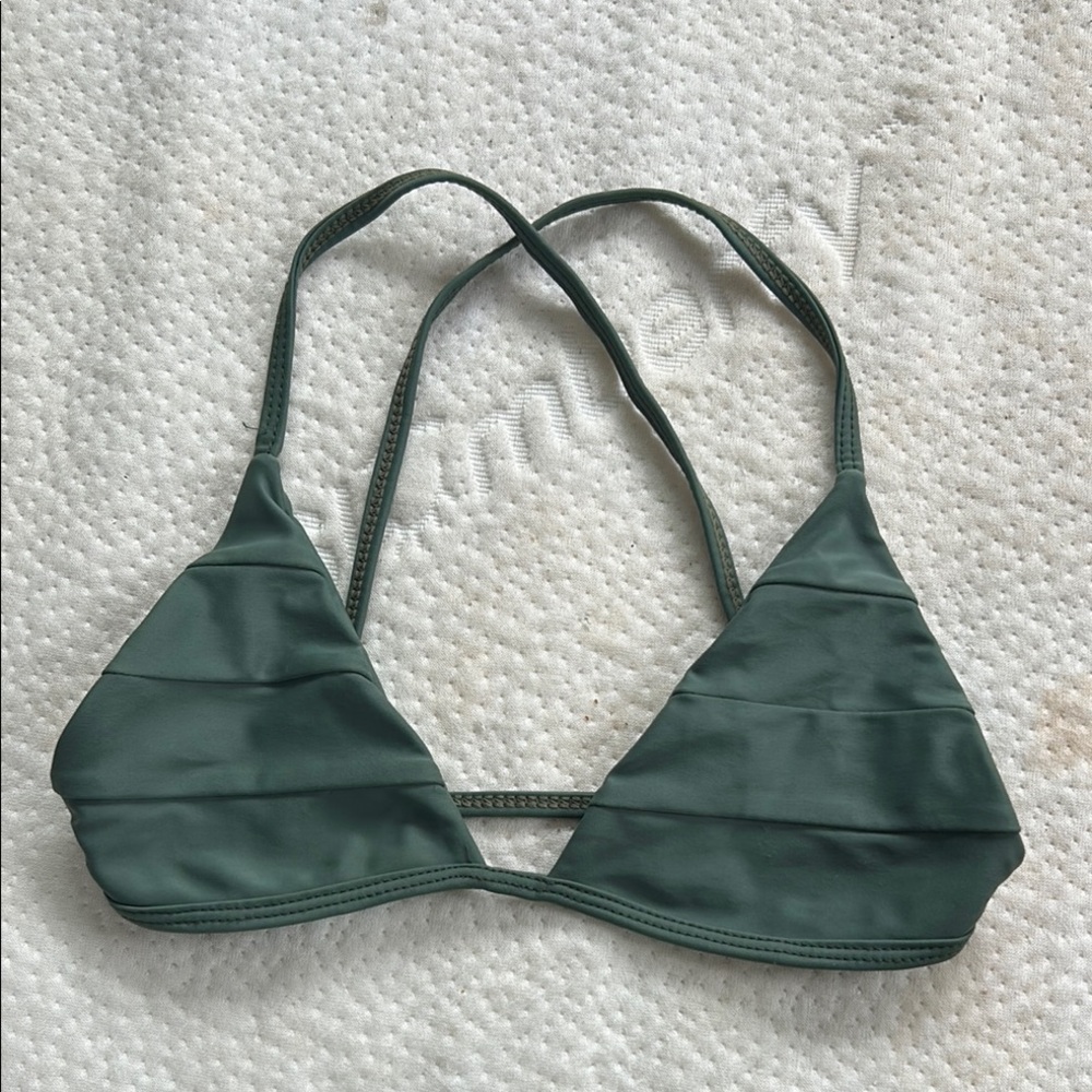 Benoa Swim Green Triangle Bikini with Cross-Back Design